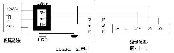 煙道氣流量計防暴型渦街流量儀表配線設(shè)計圖一