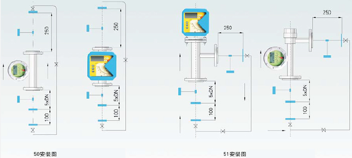 金屬轉(zhuǎn)子流量計安裝圖示一